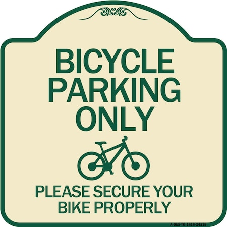 Signmission Bicycle Parking Please Secure Your Bike Properly Heavy-Gauge Aluminum Sign, 18" x 18", TG-1818-24319 A-DES-TG-1818-24319